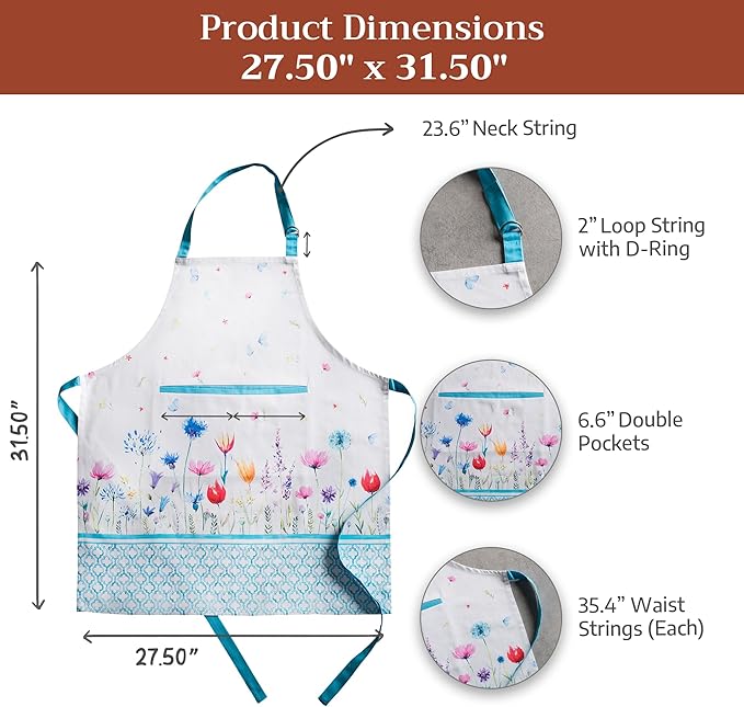 Maison d' Hermine 100% Cotton Apron for women with Pocket Kitchen Chef Apron for Men Cooking Mothers Day Gifts - Image 7