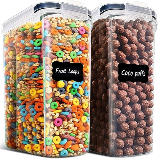 ComSaf 6.7Qt Cereal Storage Container Set of 2 - Ideal for Home Cooks Storing Cereal and Organized Families Organizing Bulk Food，Large Cereal Dispenser Keeps Pantry and Kitchen Countertop Neat by ComSaf