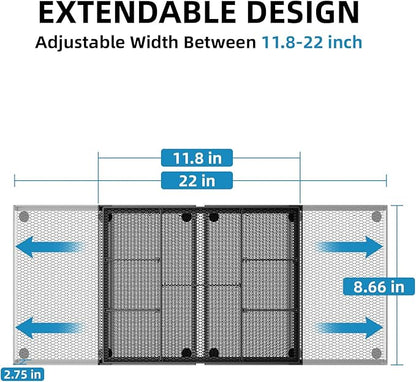 Marbrasse Expandable Desk Drawer Organizer, Mesh Drawer Organizer Tray with 10 Adjustable Compartments, Desk Organizers and Accessories for Office Supplies (Longer Expandable Drawer Organizer-B) - Image 2