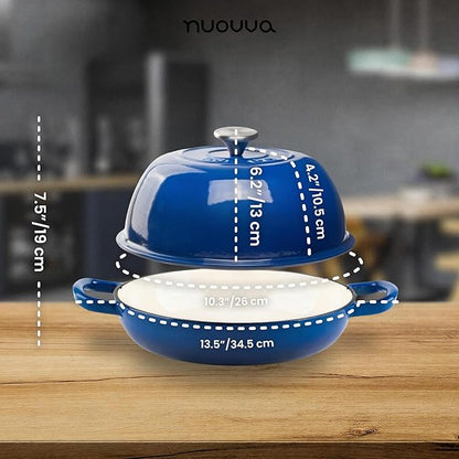 Enamelled Cast Iron Dutch Oven Pot – Dutch Oven For Sourdough Bread Baking – Cast Iron Bread Pot – Dark Blue, 6 Quarts, 26cm – by Nuovva - Image 8