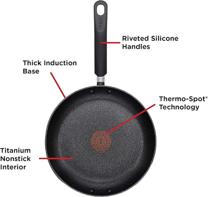 T-Fal Experience Nonstick Fry Pan 10.5 Inch, Induction, Oven Safe 400F, Skillet, Non Stick Frying Pan, Kitchen Egg Pan, Always Pan, Home, Cookware, Pots and Pans, Dishwasher Safe, Black - Image 6
