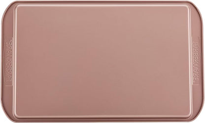 Farberware Nonstick Bakeware, Nonstick Cookie Sheet / Baking Sheet - 11 Inch x 17 Inch, Rose Gold Red