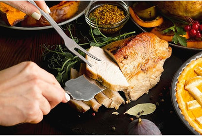 HIC Kitchen Serving Fork with Long Handle, 18/8 Stainless Steel, 13-Inch