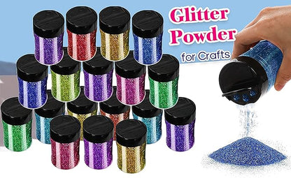 Yesland 20 Pack Plastic Spice Jars Bottles, 5 Oz PET Spice Containers BPA Free with Black Cap, Empty Seasoning Jars Glitter Storage Containers for Storing Spice Herbs Powders Glitter - Image 7