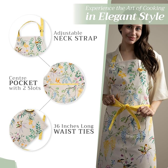 Maison d' Hermine 100% Cotton Apron for women with Pocket Kitchen Chef Apron for Men Cooking Mothers Day Gifts - Image 5