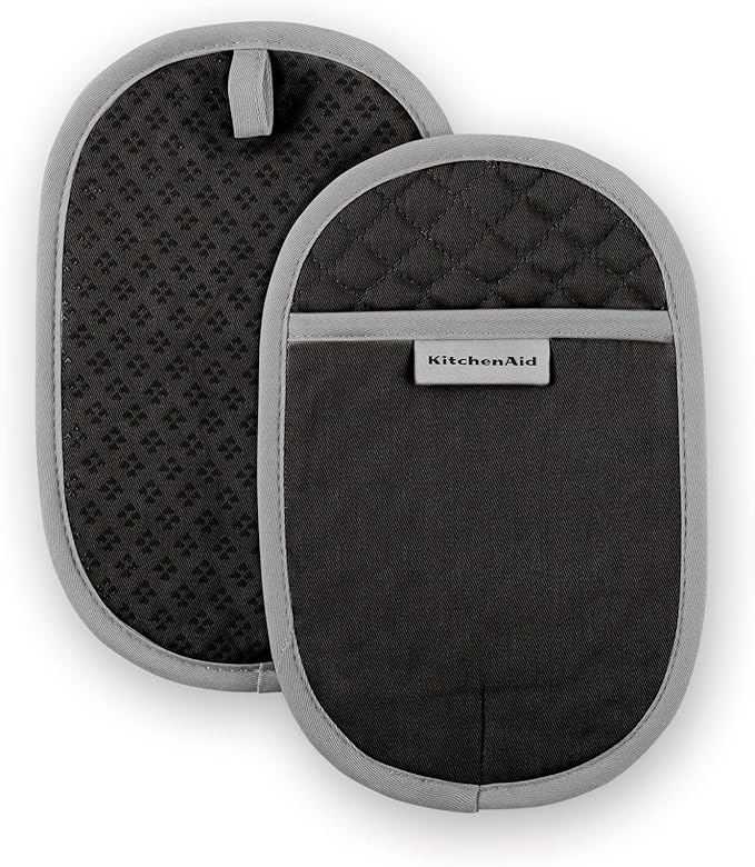 KitchenAid Asteroid Pot Holder 2-Pack Set, Black, 6.5"x10" by KitchenAid