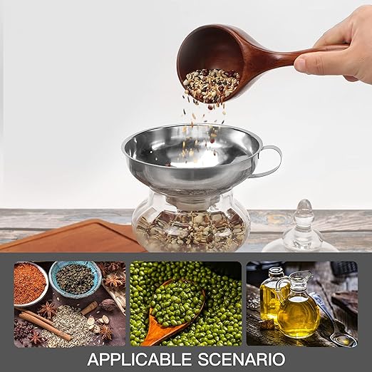 2 PCS Canning Funnel for Wide and Regular Jars, Wide Mouth Funnel Stainless Steel Funnels for Kitchen Use, Metal Funnels Set for Transferring Liquid Power Jam Grains Dry and Wet Ingredients - Image 4