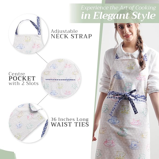 Maison d' Hermine 100% Cotton Apron for women with Pocket Kitchen Chef Apron for Men Cooking Mothers Day Gifts - Image 5