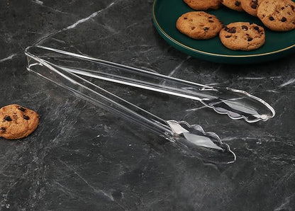 New Star Foodservice 35520 Utility Tong, High Heat Plastic, Scalloped, 12 inch, Set of 12, Clear