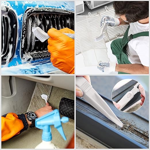 Patelai 4 Pieces Cleaning Brush Sets Small Scrub Brush Household Use for Cleaning Bottle Sink Kitchen Sink Corner Dish Edge Grout Bathroom Sliding Door Window Track(White) - Image 6