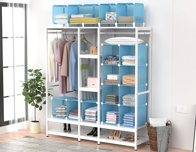 HOMIDEC Cube Storage Organizer 16-Cube Closet Organizer, Portable Closet Organizer Cubes Shelves for Clothes, Bedroom, Wardrobe, Kids Room, Bookshelf for Kids - Image 4