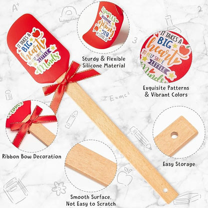 R HORSE Teacher Appreciation Gifts - 2 Pack Red Funny Pot Holder Set, Heat Resistant Oven Mitt with Silicone Spatula & Greeting Card, Unique Gift for Teacher Appreciation Week Thank You Present