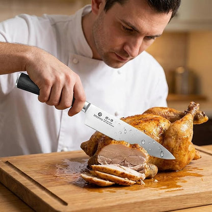 imarku Chef Knife - Pro Kitchen Knife 8 Inch Chef's Knives Japanese SUS440A Stainless Steel Sharp Paring Knife with Ergonomic Handle, Black Handle, Christmas and Thanksgiving Gifts for men and Women - Image 7