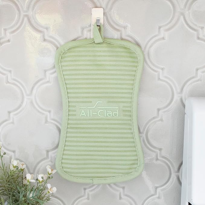 All-Clad Premium Pot Holder & Heating Pad, (2-Pack) Heat Resistant to 500 Degrees, 100% Cotton 10"x6.25" for Kitchen and Barbeque, Fennel - Image 7