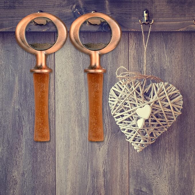 Cunhill 7 Pcs Metal Bottle Opener Blank Bulk Bottle Opener Inserts Parts Pieces Kit for Wood Craft DIY Project Turning Threaded Beer Hardware Turning Wedding Wine Party Ot Month (Bronze) - Image 4