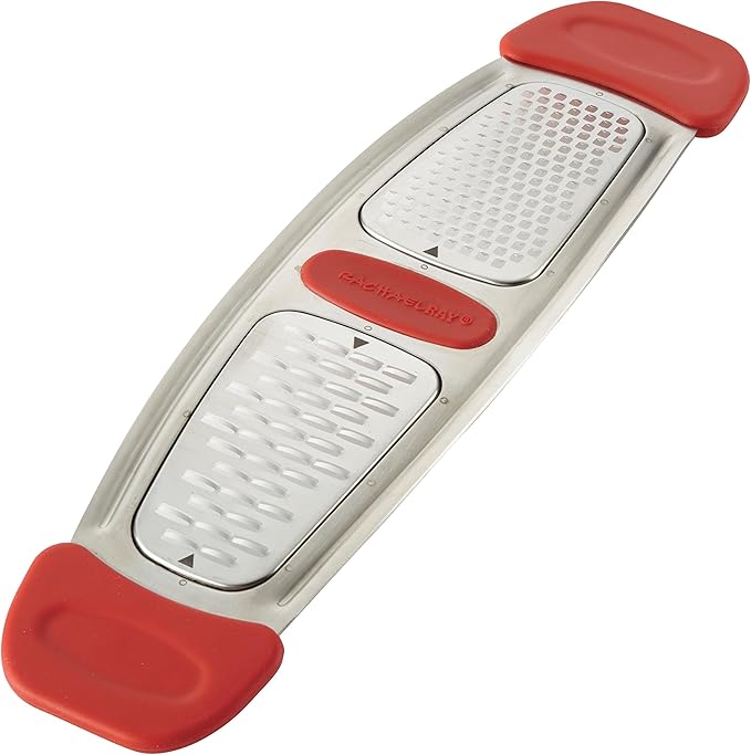 Rachael Ray Multi Stainless Steel Grater, Red Small - Image 4