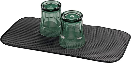 iDesign iDry Fabric Mini Kitchen Countertop Absorbent Dish Drying Mat , 18" x 9" - Black by iDesign