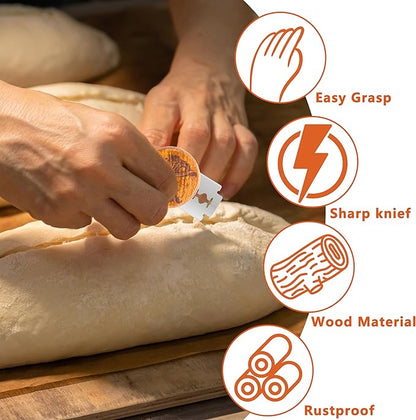 UFO Bread Lame Cutter for Homemade Sourdough,Bread Scorer Tool for Sourdough with 5 Blades and Case,Slashing Tool Bread Cutting Knife for Artisan Bread and Baguette Makers,Butterfly - Image 6