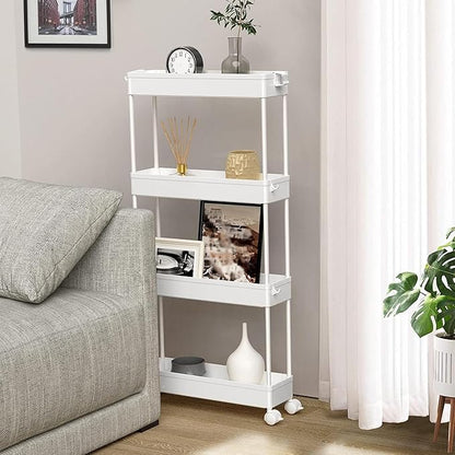 SPACELEAD 2-piece Set Slim Storage Cart 3 Tier,Bathroom Organizer Rolling Utility,Mobile Shelving Unit Slide Out for Office, Kitchen, Laundry Room & Narrow Places