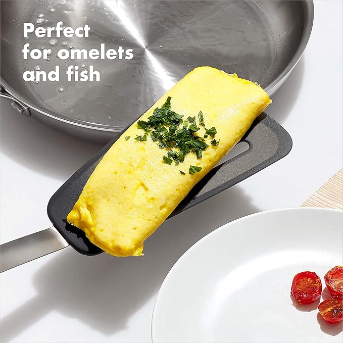 OXO Good Grips Small Silicone Flexible Turner Black & Good Grips Silicone Flexible Omelet Turner - Image 4
