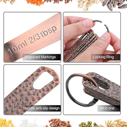 Copper Measuring Cups Set, Stainless Steel Measuring Cups, Copper Plated Measuring Cups, 5 Measurer cups, Metal Measurement Cups for Baking & Kitchen
