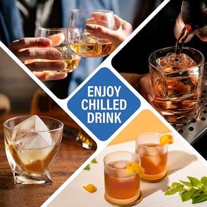 mossime Silicone Ice Cube Tray: 2pack Square Whiskey Large Ice Cube Molds - Old Fashioned Ice Cube Trays with Lid - 2inch Easy Release Big Freezer Mold for Cocktail Food Soup & Juice - Image 6