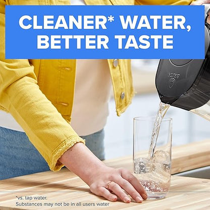 Brita Large Water Filter Pitcher for Tap and Drinking Water with SmartLight Change Indicator, Includes 1 Standard Filter, BPA-Free, Lasts 2 Months, 10-Cup Capacity, Stretch Limo Black - Image 2