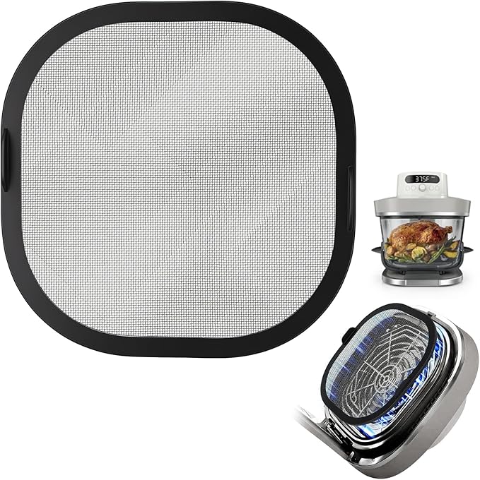 SelfTek Metal Mesh Splatter Shield Heat-Resistant Splash Guard for Ninja Crispi Pro Glass Air Fryer - Accessories for Ninja Crispi Pro AS101CY，Reusable Air Fryer Replacement Parts (Magnetic)