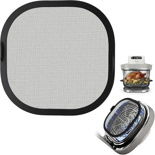 SelfTek Metal Mesh Splatter Shield Heat-Resistant Splash Guard for Ninja Crispi Pro Glass Air Fryer - Accessories for Ninja Crispi Pro AS101CY，Reusable Air Fryer Replacement Parts (Magnetic)