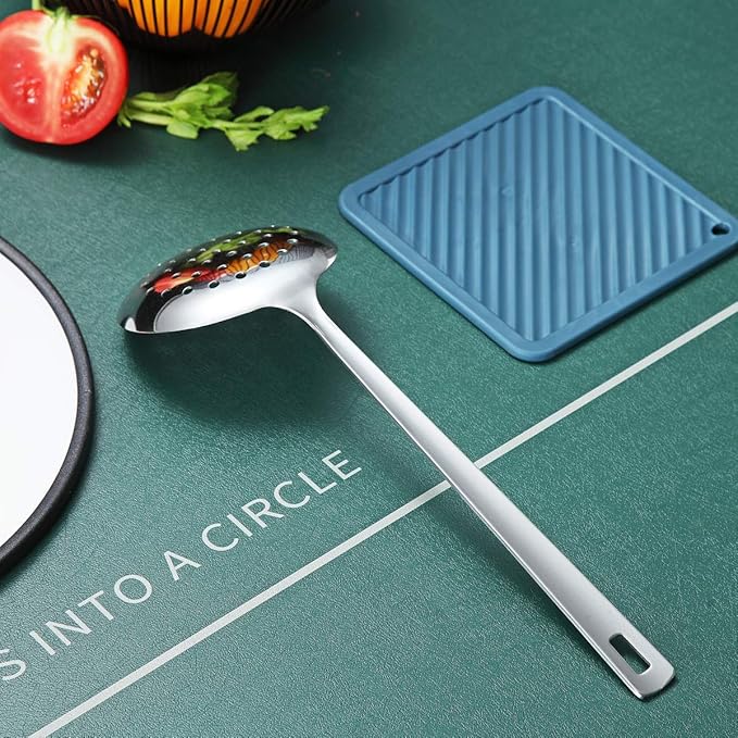 Stainless Steel Skimmer, Berglander Metal Strainer, Kitchen Cooking Skimmers For Non-Stick Cookware, Non-Stick And Heat Resistant, Dishwasher Safe, Easy to Clean - Image 4
