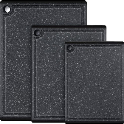 Plastic Cutting Boards for Kitchen, 3-Piece Large Cutting Board Set Dishwasher Safe Chopping Boards with Non-slip Feet and Juice Grooves, Kikcoin by Kikcoin