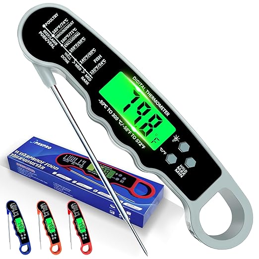 Stocking Stuffers for Men Women Adults: Meat Thermometer Digital, Instant Read Meat Thermometer with Backlight & Magnet for Kitchen, Beef, Grill, Turkey,IP67 Waterproof Cooking Thermometer by Unknown