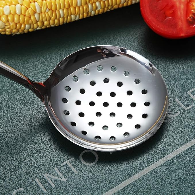 Stainless Steel Skimmer, Berglander Metal Strainer, Kitchen Cooking Skimmers For Non-Stick Cookware, Non-Stick And Heat Resistant, Dishwasher Safe, Easy to Clean - Image 5