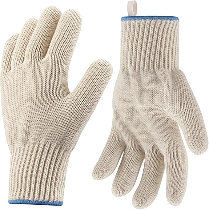 Hovico Heat Resistant Oven Gloves, Ove Glove BBQ Gloves Heat Resistant Cooking Oven Mitts with Fingers Grilling Glove, Full Hand Protection, Grill Gloves for Outdoor Hot Food Handling (Set of 2) by Hovico