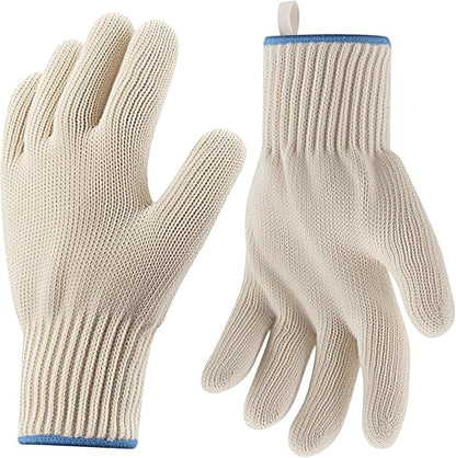 Hovico Heat Resistant Oven Gloves, Ove Glove BBQ Gloves Heat Resistant Cooking Oven Mitts with Fingers Grilling Glove, Full Hand Protection, Grill Gloves for Outdoor Hot Food Handling (Set of 2) by Hovico