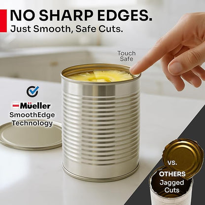MUELLER HOME SmoothEdge Auto Electric Can Opener – Battery‑Operated One‑Touch w Magnet Lid Lifter, Smooth‑Edge Cut Technology – Portable Hands‑Free Automatic Can Opener for Seniors & Arthritis, Blue - Image 3