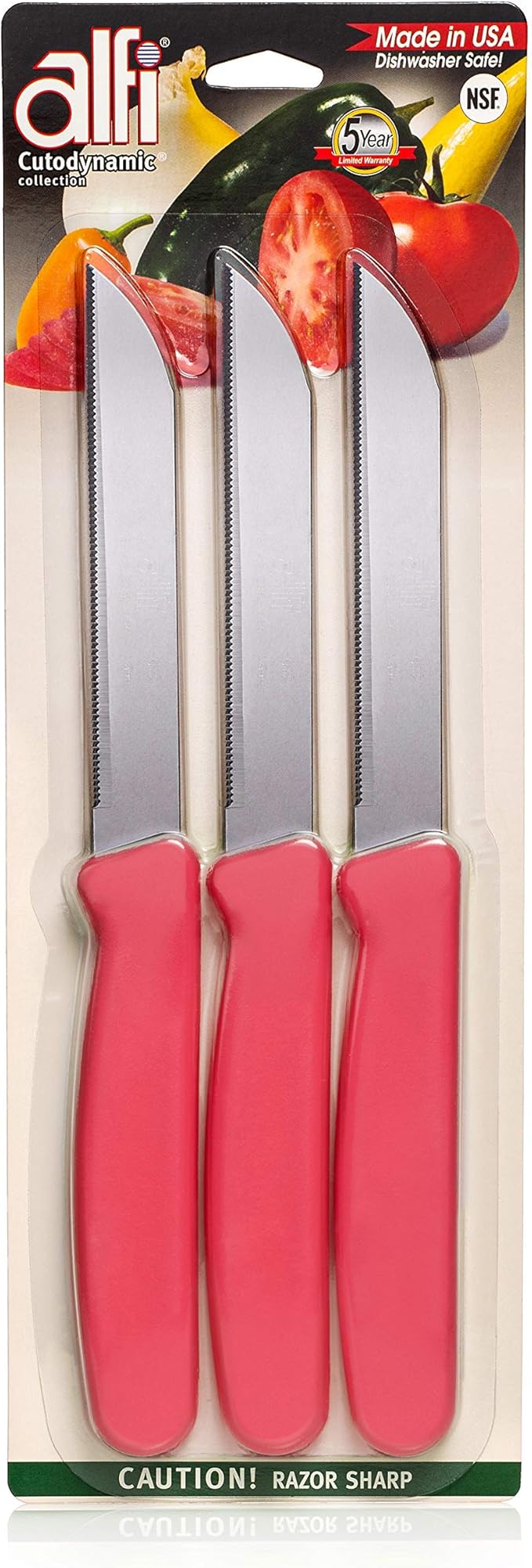 Alfi All-Purpose Knives Aerospace Precision Pointed Tip - Home And Kitchen Supplies - Serrated Steak Knives Set | Made in USA (Multicolor) - Image 7
