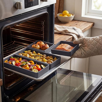 4-Pack Silicone Sheet Pan Dividers Nonstick Heat-Resistant Baking Trays for Oven, Multifunctional Cheat Sheets Silicone Baking Pan for Food Prep & Picnic Storage - Image 5