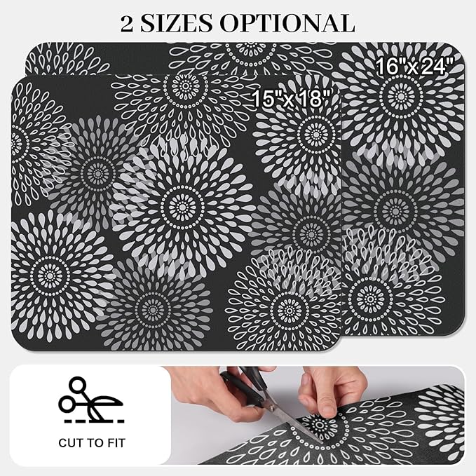 LuxStep Dish Drying Mat Super Absorbent Kitchen Counter Mat Rubber Backing Draining Mat Easy to Clean Kitchen Accessories Dish Rack Pad for Dishes, Utensils, Countertops, Sinks 15" x 18" Black - Image 2