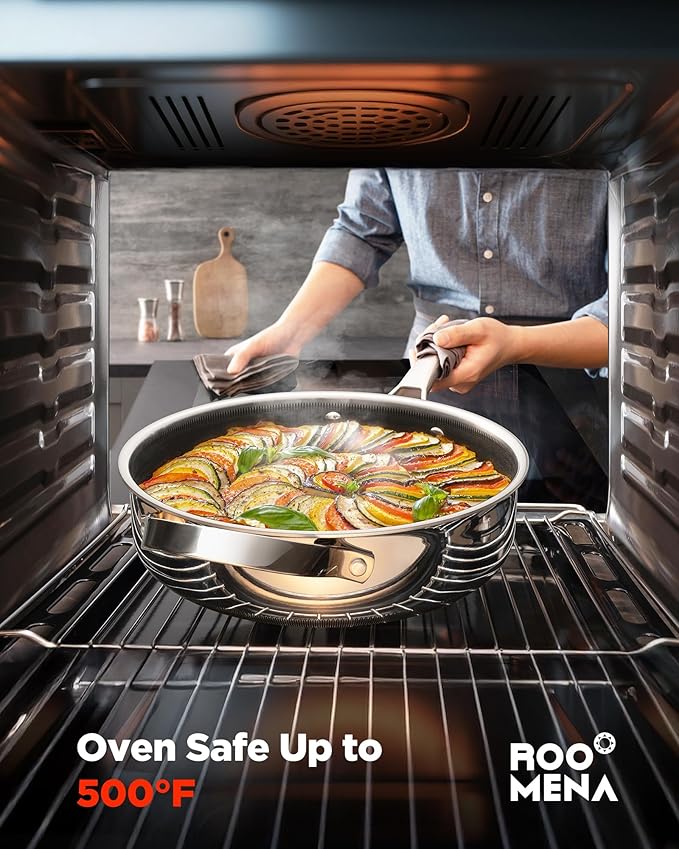 Nonstick Sauce Pan with Lid, Non-Toxic Tri-Ply Hybrid Ceramic Saucepan, 1.5&2.5 Quart Stainless Steel Pans, PFAS/PFOA/PTFE Free, Dishwasher & Oven Safe, Induction Compatible - Image 4