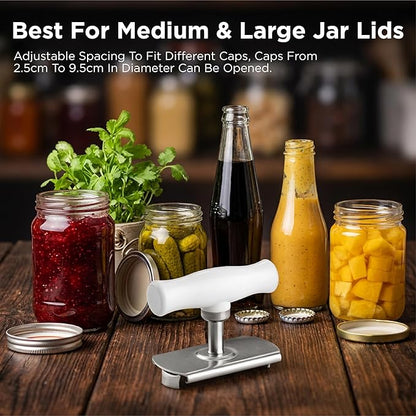 2Pcs Adjustable Jar Opener, Stainless Steel Labor-Saving Can Opener for Weak Hands Seniors, Universal Bottle Lid Gripper Tool for All Size Jars & Bottles