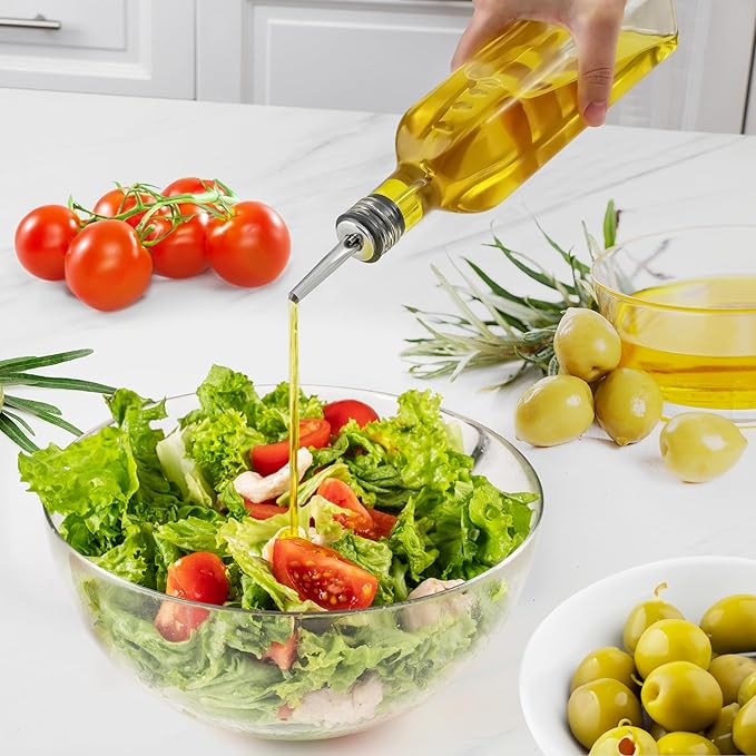 Zulay Olive Oil Dispenser For Kitchen, Glass Oil Container With Spout, Oil Decanter/Cruet Dispenser, Bottle Dispenser With Pourers and Funnel, 1 Pack (Clear) - Image 5