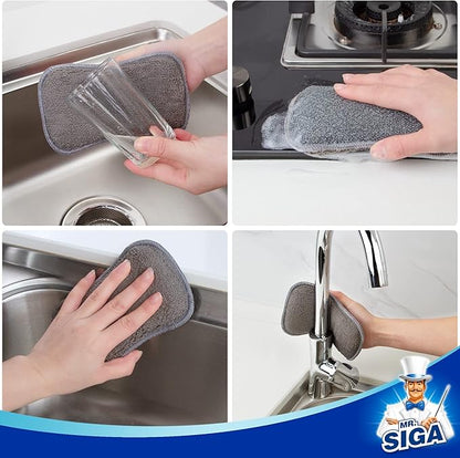 MR.SIGA Dual-Sided Scrub Sponges, Long lasting, Reusable Dishwashing Sponges for Kitchen, 6 Pack - Image 6