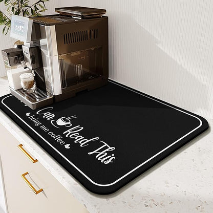 Coffee Bar Mat for Countertops 18inx24in,Absorbent Hide Stain Anti-Slip Cafe Bar Accessories Fit Under Coffee Machine Mat,Dish Drying mats for Kitchen