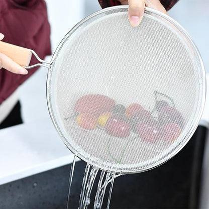 3 Pieces Grease Splatter Screen for Frying Pan, 21/25.5/29cm, with Wooden Handle - Image 5