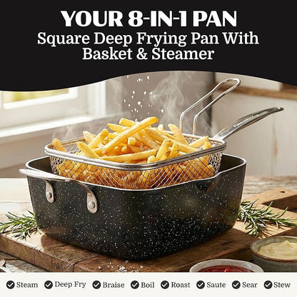 Granitestone Ceraluxe 20 Pc Ceramic Cookware Set Nonstick, Complete Pots and Pans Set Non Stick with 5 Pc Bakeware Set, Deep Frying Pan Set, & Steamer, Non Toxic PFOA Free, Oven & Dishwasher Safe - Image 4