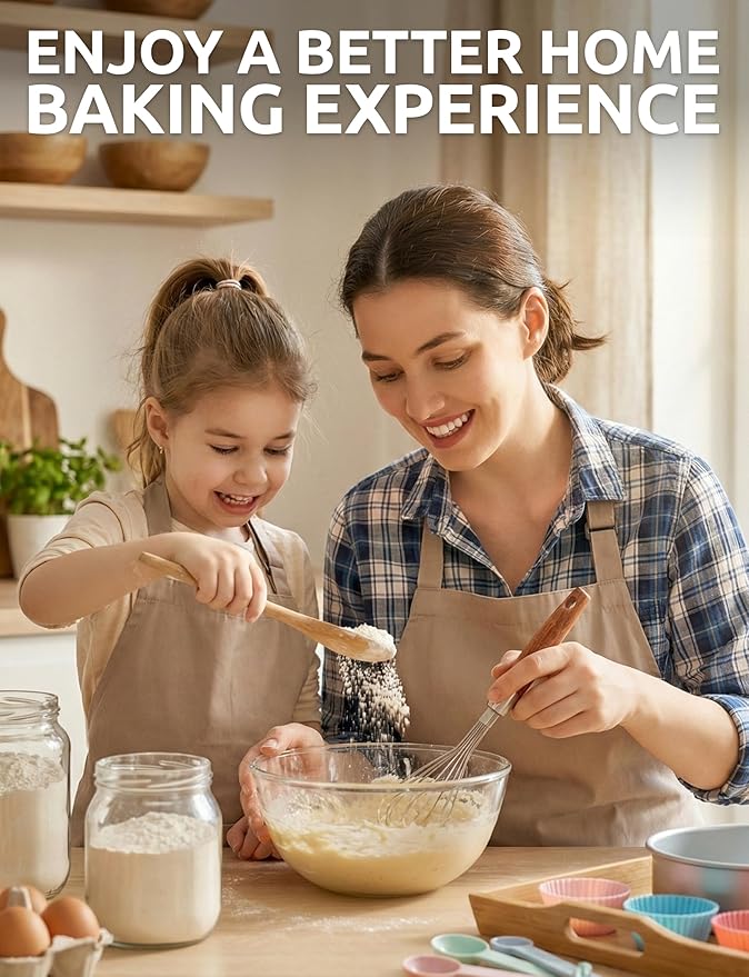 Egg Whisk, 10" Long Wire Whisk Stainless Steel, Small Balloon Whisking Tool with Wooden Handle, Perfectly Sized for 1-Cup Measuring Cups, Scrambling Eggs & Small Sauces