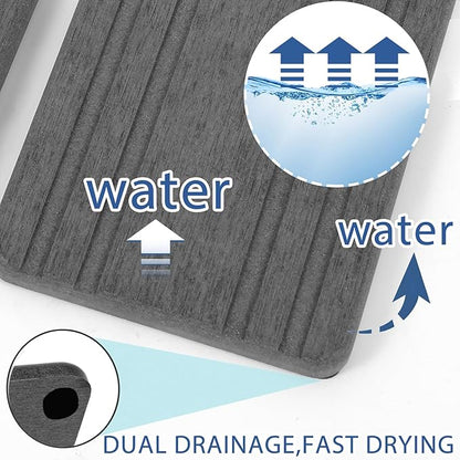 2PCS Water Absorbing Stone Tray, Quick Drying Diatomite Stone Sink Tray, Water Absorbent Diatomite Coasters for Kitchen Sink, Bathroom Counter Hand Soap Dish Toothbrush Holders - Image 2