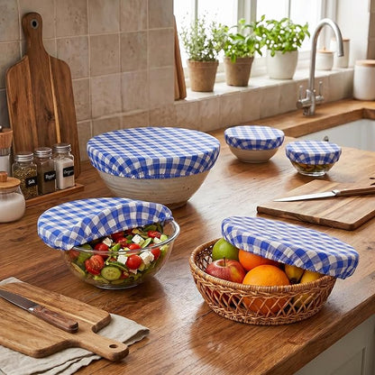 Reusable Bowl Covers, 5 Size Stretch Cloth Bowl Covers for Bread Proofing, cloth Fabric bowl Cover for Food Fruits Leftover (M)