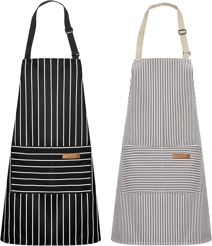 Syntus Chef Apron for Men Women Kitchen Cooking Apron with Pockets, Adjustable Bib Aprons Stain Resistant by Syntus